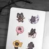 50Pcs Waterproof Cute Kitten Sticker Cartoon Funny Meme Sticker Kawaii Black Cat Sticker  Skateboard