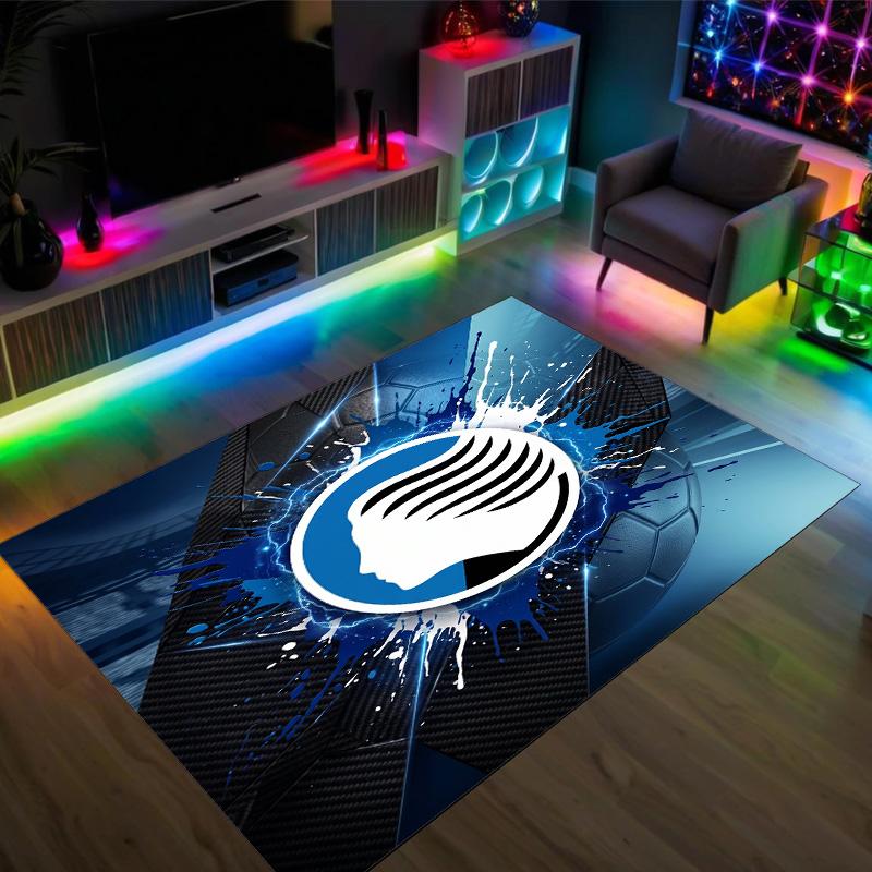 Atalanta FC Design Crystal Velvet Carpet Cozy Non?Slip Printed Rug For Bedroom Living Room Entrance
