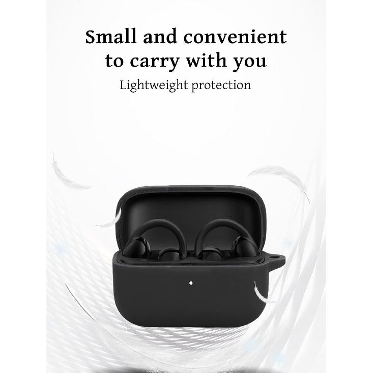 for Soundcore C50i Earbuds Case Protective, Soft Silicone Shock-Absorbing Design, Includes Keychain and Lanyard, Does Not Affect Charging, Black