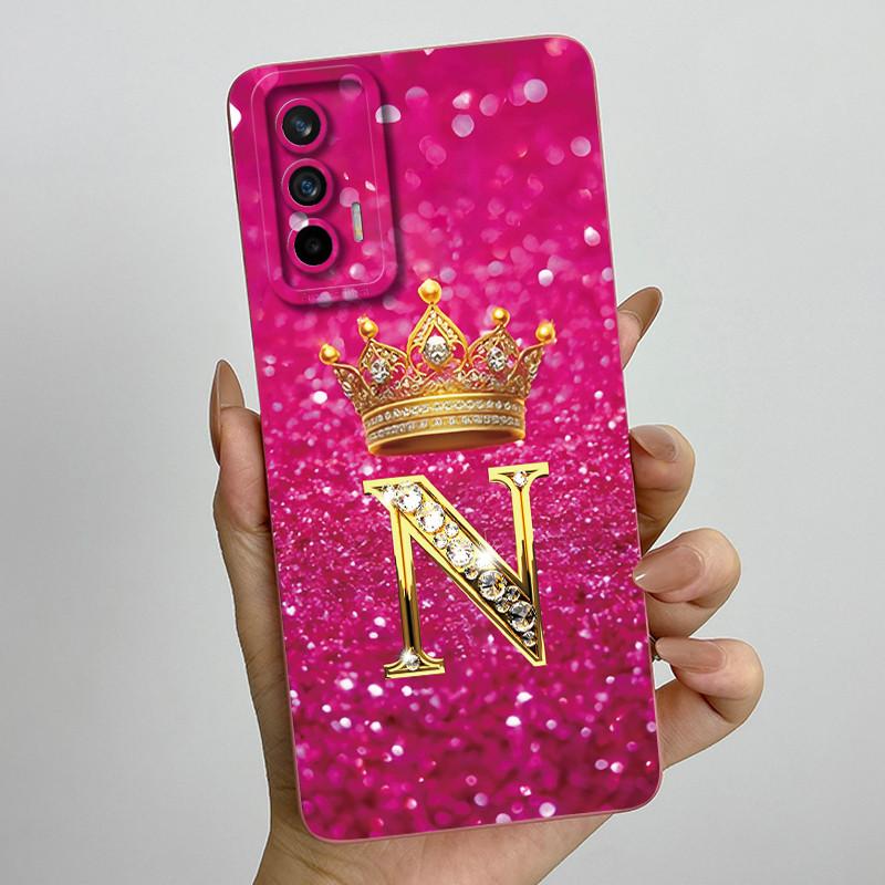 Для Realme GT Neo Flash / Neo 2T / Q3 Pro 5G Модный Чехол для Телефона с Первоначальной Буквой для Пары Мягкий Силикон ТПУ Защитный Чехол для Камеры