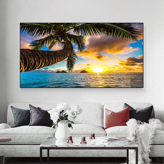 Силуэт пальм закат тропическое море пляж холст картины постеры и принты настенные художественные фотографии домашний декор без рамки