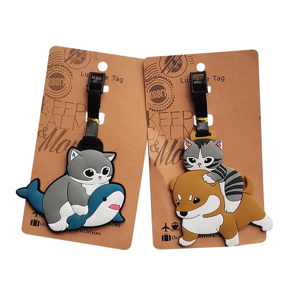 Подвеска на багажную бирку Акула Кот Капибара мультяшная Милая багажная бирка мультяшный чемодан идентификатор адрес держатель посадка багажа портативная подвеска