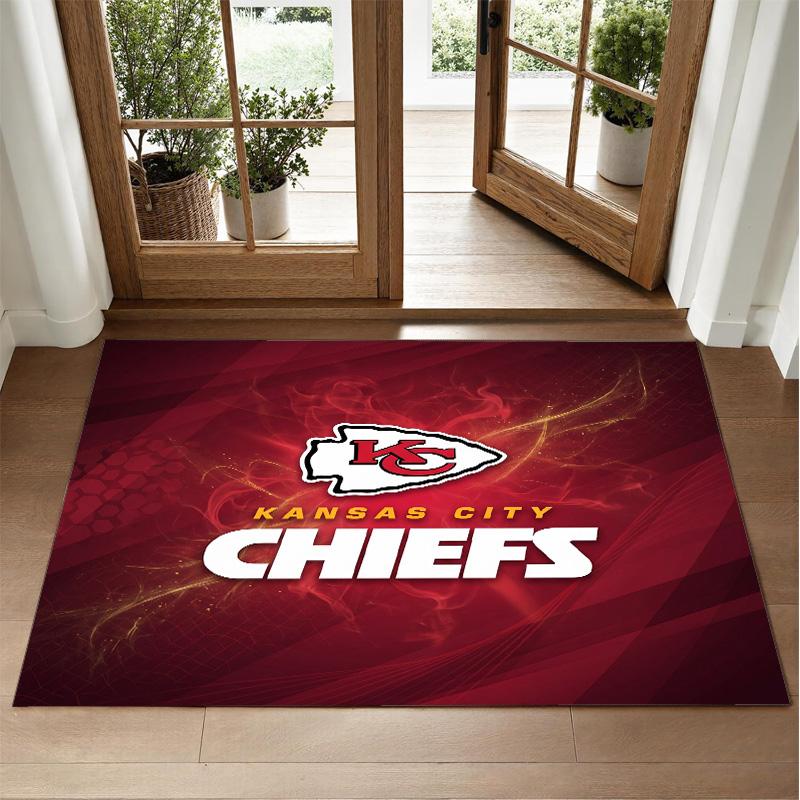 Ковер из кристаллического велюра с дизайном Kansas City Chiefs, мягкий декоративный коврик для спальни, прихожей
