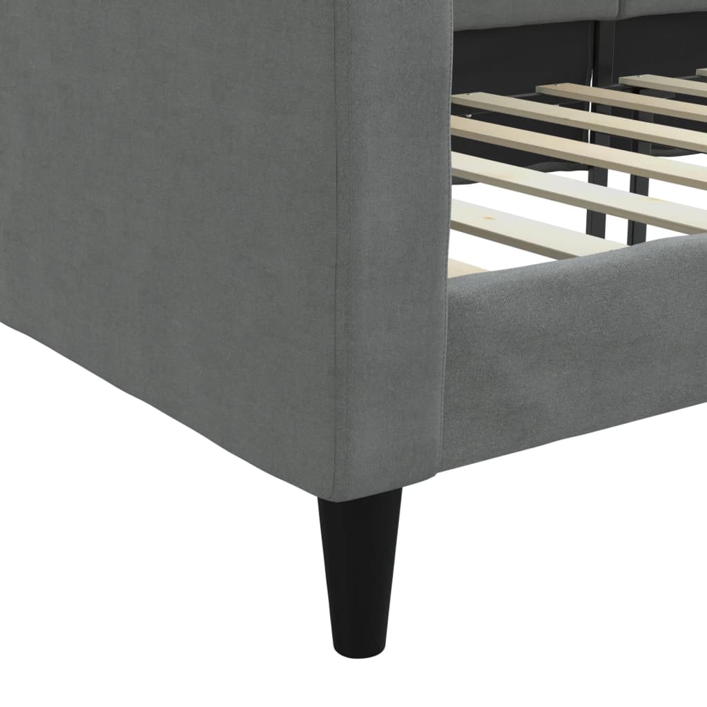 Vidaxl Sofa Z Funkcją Spania, Ciemnoszara, 80X200 Cm, Obita Tkaniną