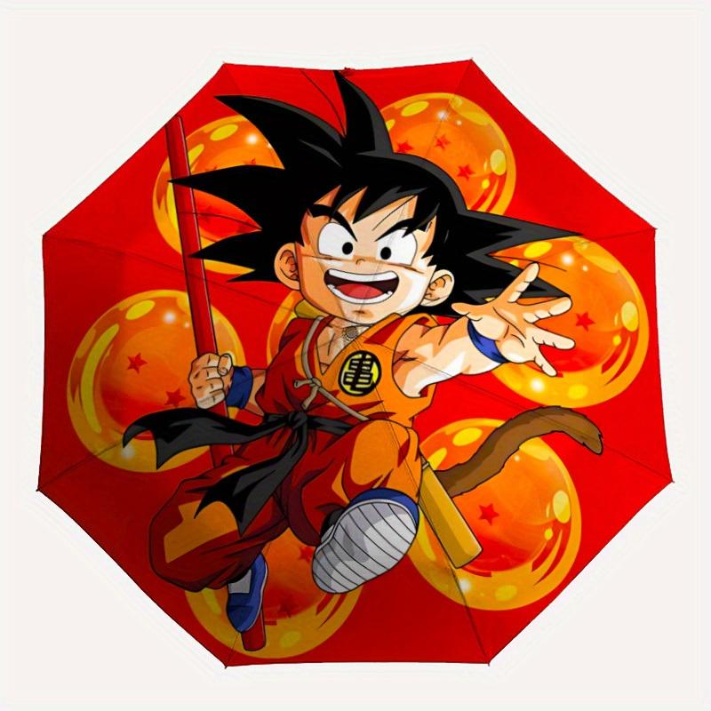 1pc Goku, Dragon Ball Automatic Folding Umbrella, Portable Collapsible Design, 8-Rib Iron Frame, , All-Season Casual Outdoor Accessory for Christmas B