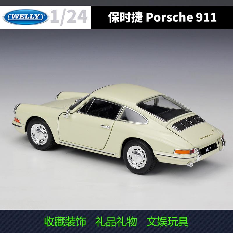 AKEZM1 WELLY 1:24 Scale 1964 Porsche 911 Classic First Generation - Alloy Die-Cast Model with Opening Doors, Collector's Display Gift