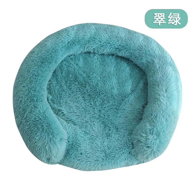 Plush Round Pet Bed Dogs Cats Winter Warm Nest Soft Fleece Dog Sleeping Mat Indoor Comfortable Resting