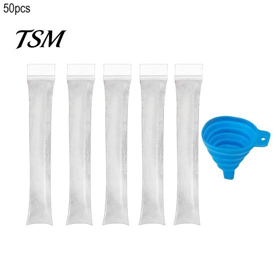 Tasteless Popsicle Bags 50/100Pcs Disposable Bag BPA-Free Freezer Tubes with Zip Seals And Mess-free Funnel Leak-Proof DIY Mold for Ice Pops