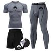 Mens Compression Athletic Base Layer Set Running Gym Basketball Training Quick Dry Tight Fit