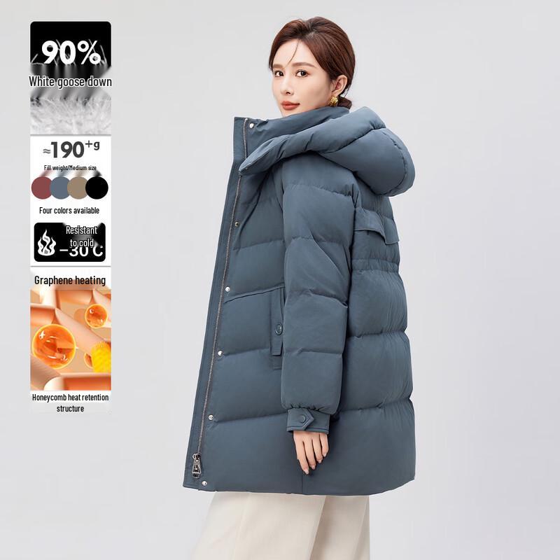 Women's Elegant Mid-Length Goose Down Winter Coat