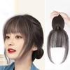 Women 3D French Bangs Natural Clip-in Wispy Bangs Forehead Hair Extensions Black Brown Curved Air Bangs Fringe Wig Hairpieces