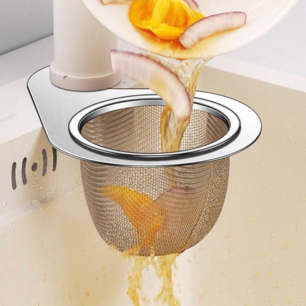 Stainless Steel Sink Drain Basket Dry And Wet Separation Filter Storage Shelf Hanging Basket