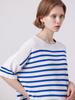 AYIHOLIC CASHMERE Marine Stripe Round Neck Pullover