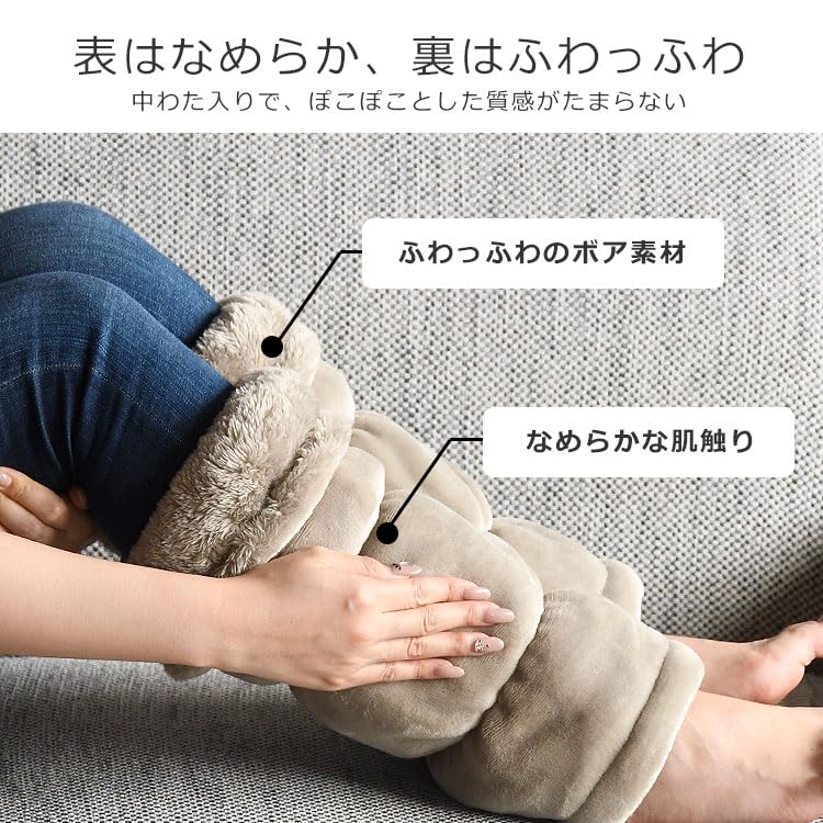 Нога выше подкладки боа не серо-бежевая [Broccoli House] Женские утеплители, пушистые, до колена, материал, толстые, длинные, свободные, обтягивающие, теплые, мужские, унисекс,