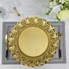 Поднос для обеденной тарелки, круглый золотой поднос, свадебный поднос для отеля, вечеринки, ремесленный поднос, пластиковый поднос, тарелка, настольный сервиз, тарелка