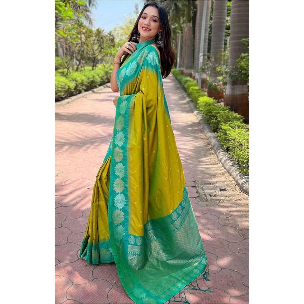 Beautiful Zari Work In Form of Traditional Motifs.  Elegantly Decorated with Gorgeous Solid Jacquard Weave That Gives a Perfect Look To the Outfit.