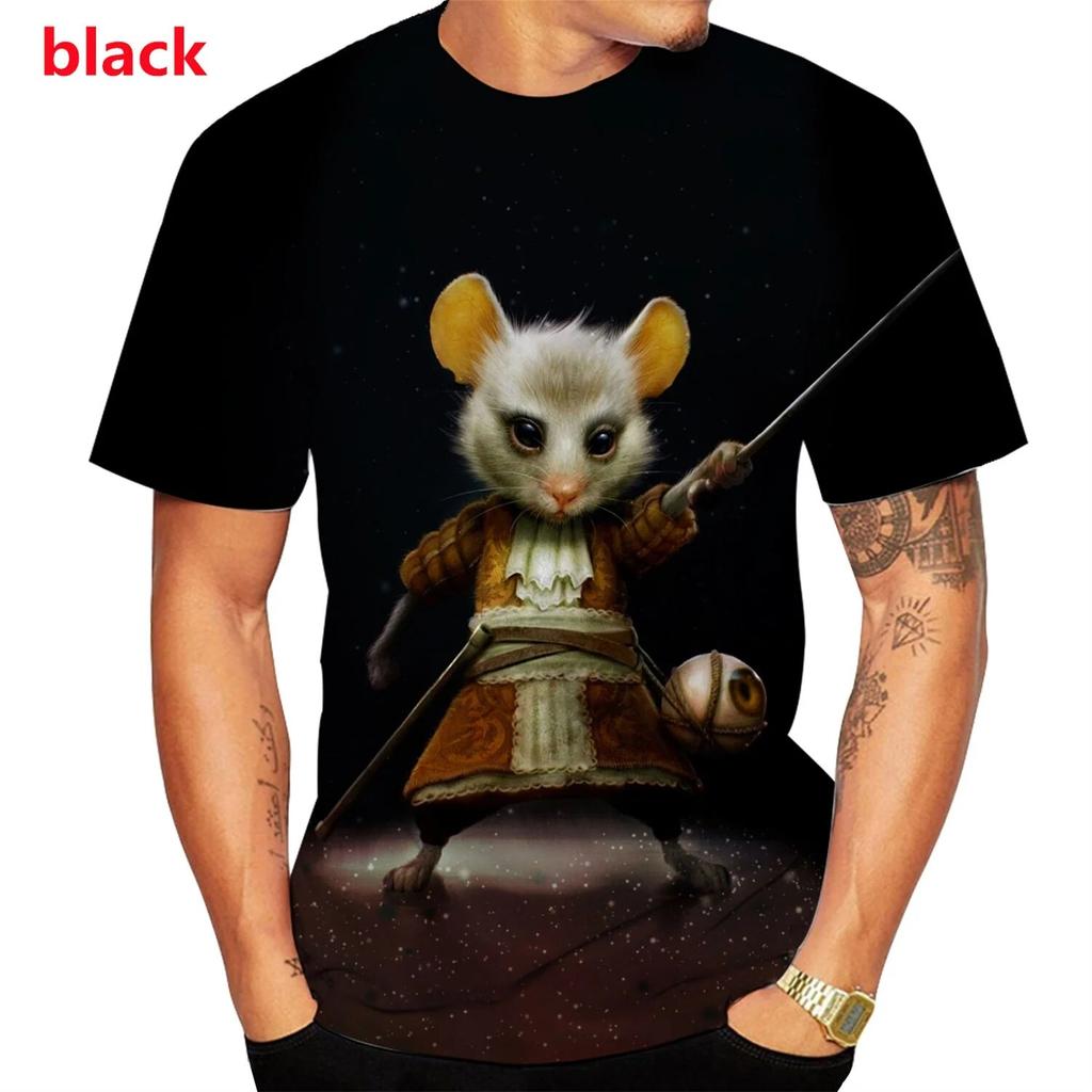 Men Fashion Print Rat T-shirts 3D Animal Harajuku Street Style Short Sleeve Unisex Cool T Shirt