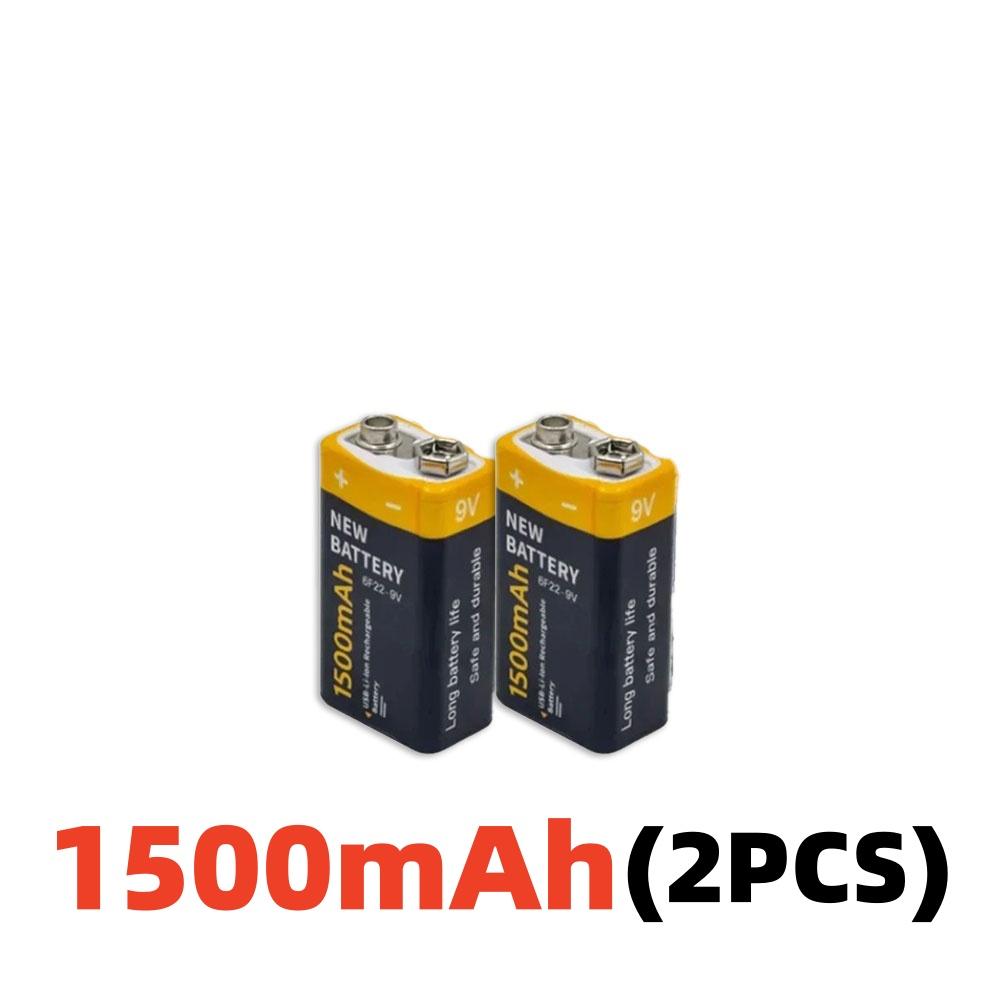 6F22 9V 1500mAh rechargeable lithium-ion battery USB 9V battery suitable for multimeter microphone toy remote control KTV