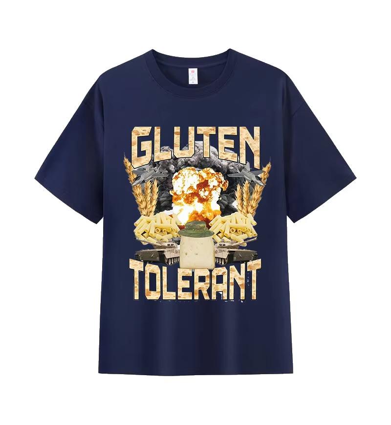 Gluten Tolerant Funny Gift for Gluten Intolerant T-shirt Unisex Women Vintage T Shirt Casual O-Neck Short Sleeve T Shirts Tops