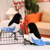 Stuffed Animal Eurasian Magpie Bird Perched Bird Accent on A Branch for Study Desk Bookshelf and Home Office Display