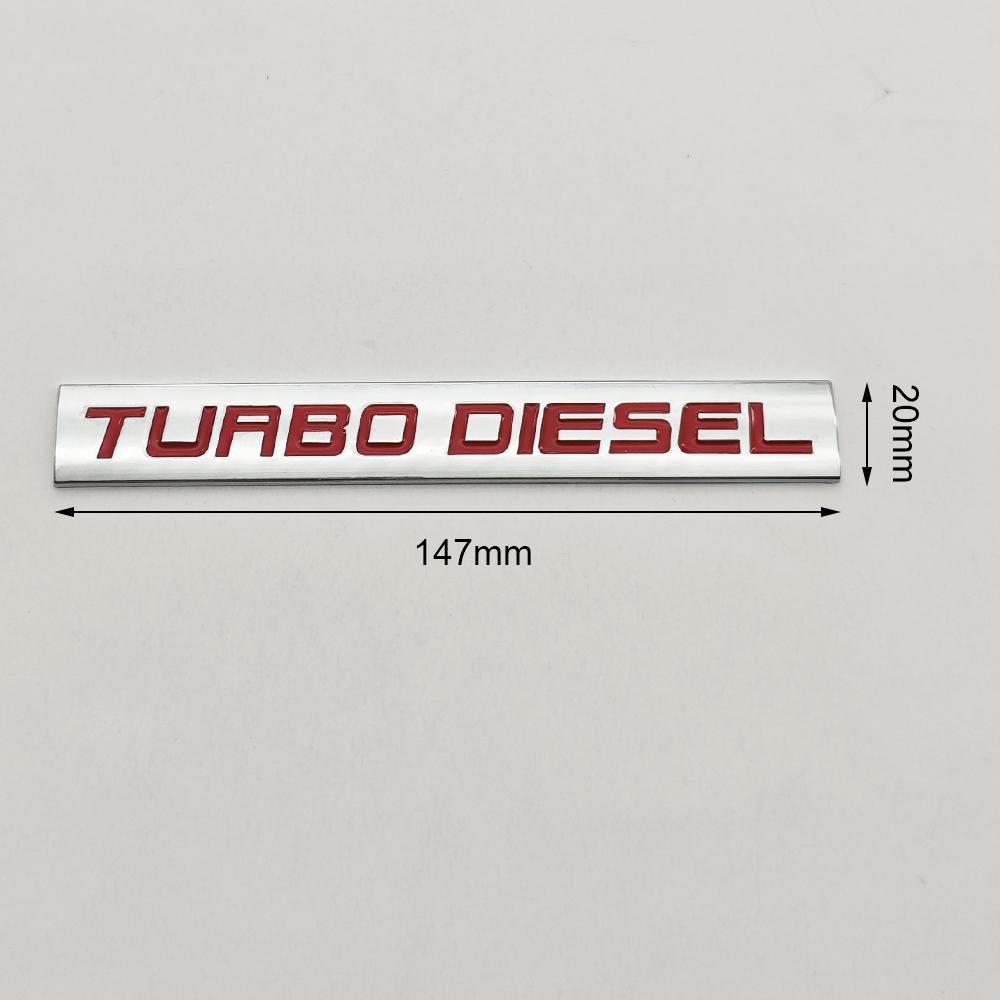 TQ0113D Chrome Metal Car Sticker TURBO DIESEL Logo Emblem Rear Trunk Fender Badge Decal For Isuzu Kia Hyundai Toyota Ford Accessories