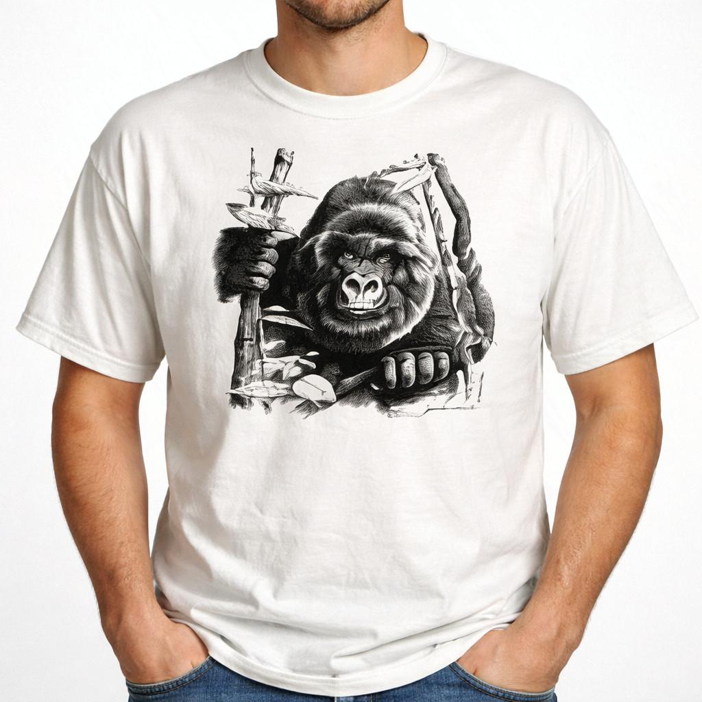 Vintage 90s Gorilla Ape Graphic T-Shirt Single Stitch Retro Unisex S-3XL