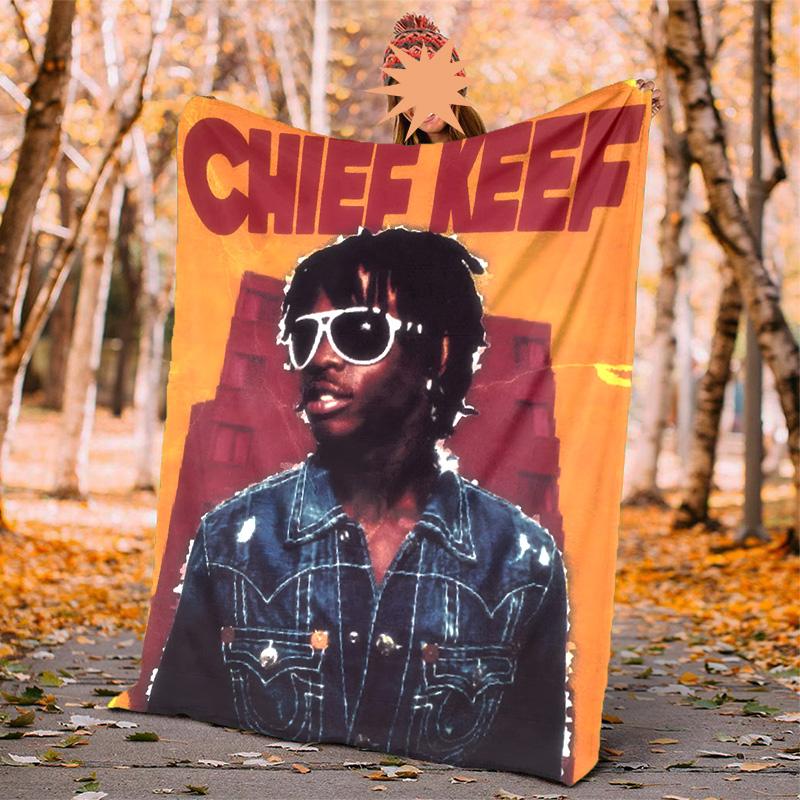Chief Keef Flannel Blanket Soft Warm All-Season Throw, Design for Camping, Car Travel, Hiking Sofa, Bed, Office Perfect Gift for Parties