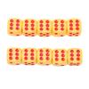 20Pcs 16mm Rounded Corner Dice 6 Sided Game Dice Set for Table Board Games Math Games Yellow Red Dots