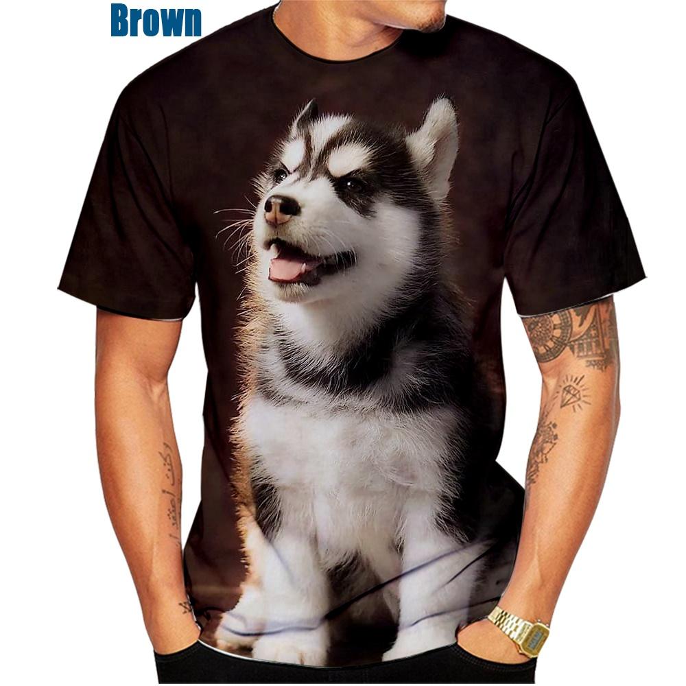 Летняя новая модная 3D футболка с изображением животных сибирского хаски, забавная личность, креативная летняя футболка с круглым вырезом