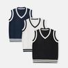 Kids' Wool Knitted Vest School Uniform - College Style Sleeveless Cardigan for Boys & Girls