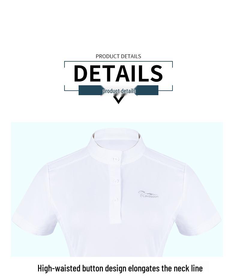 Дышащая быстросохнущая футболка с коротким рукавом для конных соревнований