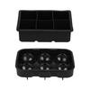 2pcs 6 Grid Ice Cube Molds Silicone Sphere Ice Ball Maker Mold with Funnel Square Ice Cube Tray
