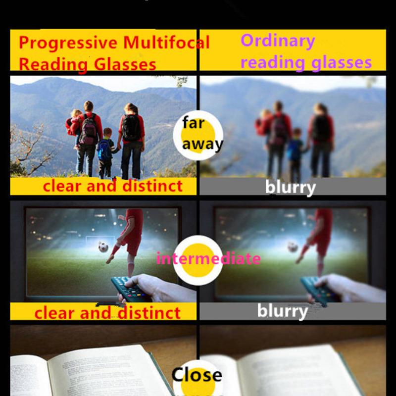 Очки двойного назначения для ближнего и дальнего применения для пресбиопии, прогрессивные мультифокусные очки для пресбиопии, умный зум, защита от синего света на расстоянии