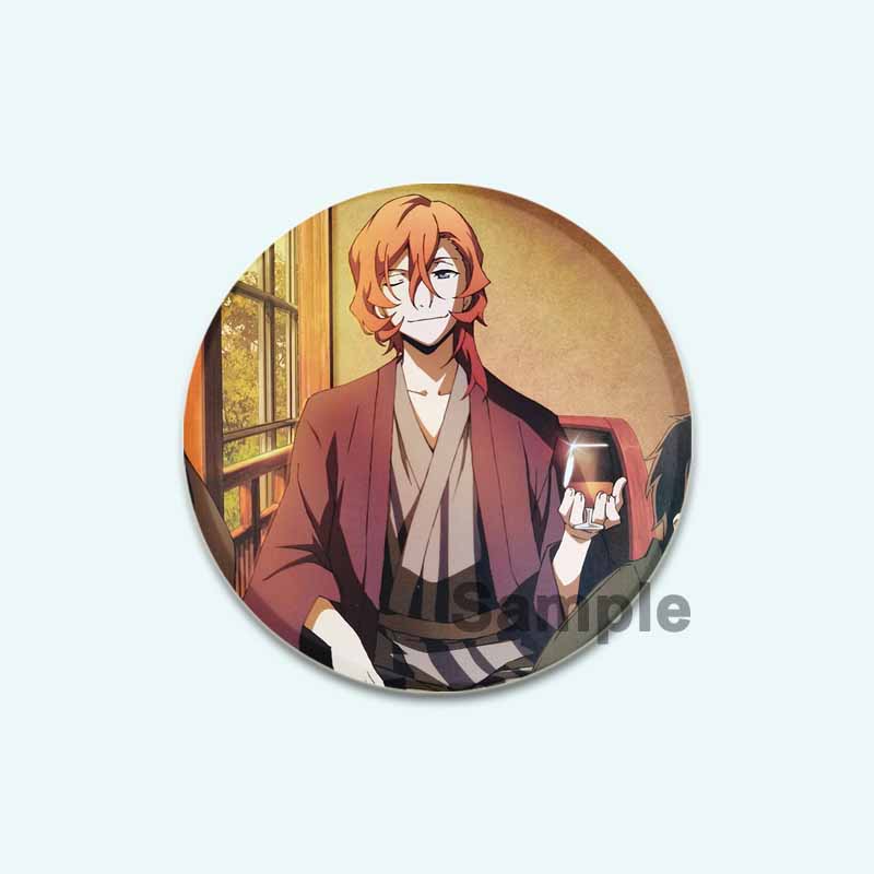 32/44/58mm Anime Bungo Stray Dogs Pins Dazai Osamu Cartoon Badge Armed Detective Agency Handmade Brooches Breastpin for Backpack Clothes
