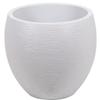 Round Egg Flower Pot Ø 50cm - EDA - Graphite - 46 L - Ø 50 X H. 45 Cm - Limed White