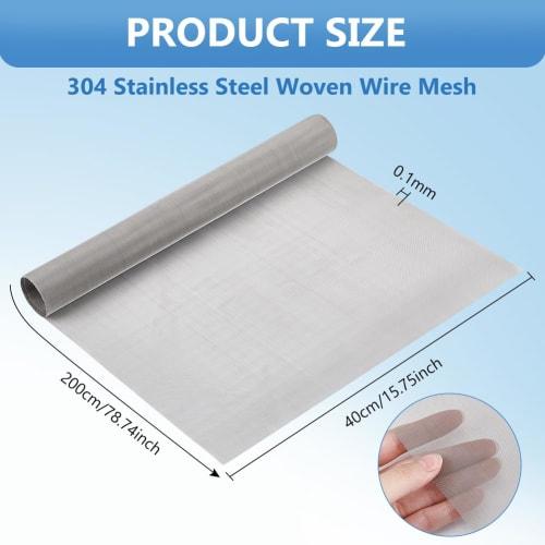 BENECREAT 200*40cm Stainless Steel Mesh Fine Filter, 80 Mesh, Industrial Wire Mesh, Stainless Steel Plain Weave Wire Mesh, Filter Screen Sheet, Strain