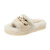Internet Celebrity Fairy Fluffy Slippers Female Outer Wear Thick Bottom Heightening Non-slip Autumn and Winter Ins Home Chain Plush Slippers
