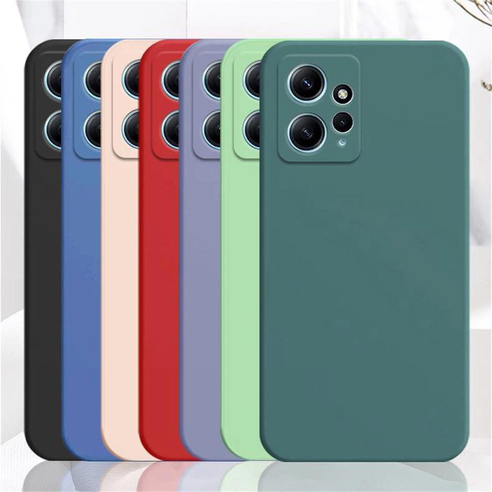 Жидкий силиконовый чехол для Xiaomi Redmi Note 12 4G Мягкие Fundas Redmi Note12 4G Защита камеры Матовый Базовый чехол Caqas