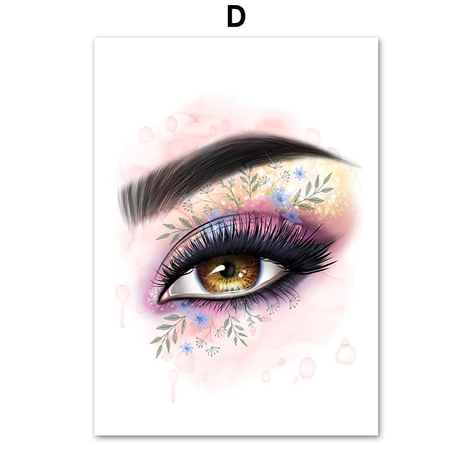 Макияж, красота, ногти, настенный художественный принт, брови, губы, помада, ресницы, холст, картина, скандинавский постер, бар, модная вечеринка, домашний декор