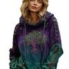 Oversized Hooded Sweatshirt With 3D Letter Print Long Sleeve Casual Pullover Women 2026 Winter