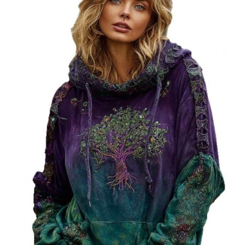 Oversized Hooded Sweatshirt With 3D Letter Print Long Sleeve Casual Pullover Women 2026 Winter