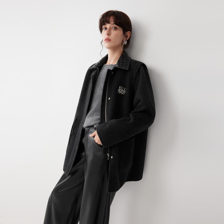 ELLE Moderate Lapel Long Sleeve Coat Women coats EN52320