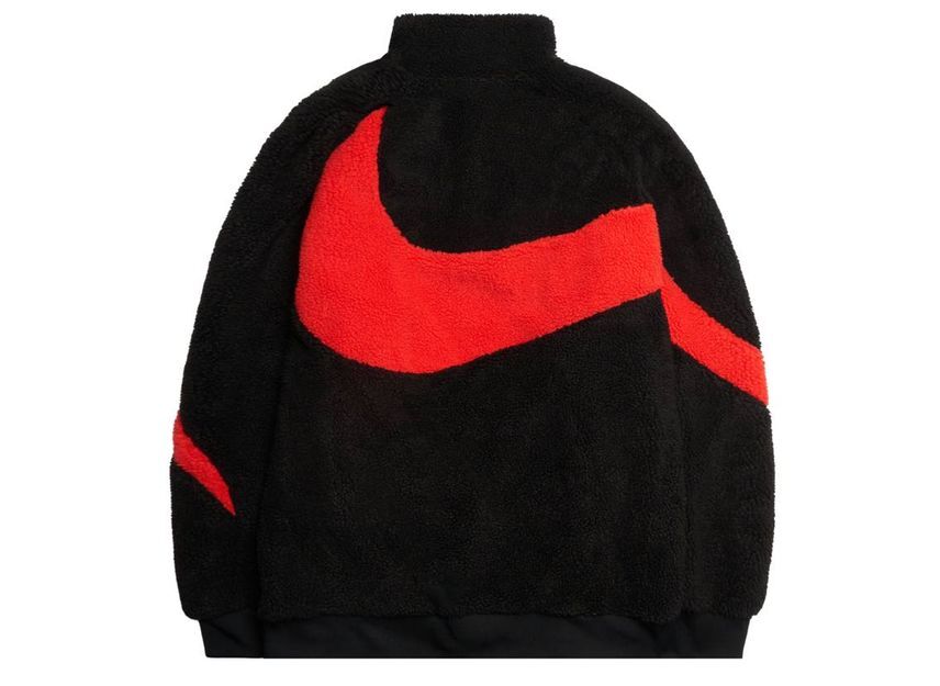 Nike Реверсивная флисовая куртка с большим свушем Черный Красный Чили