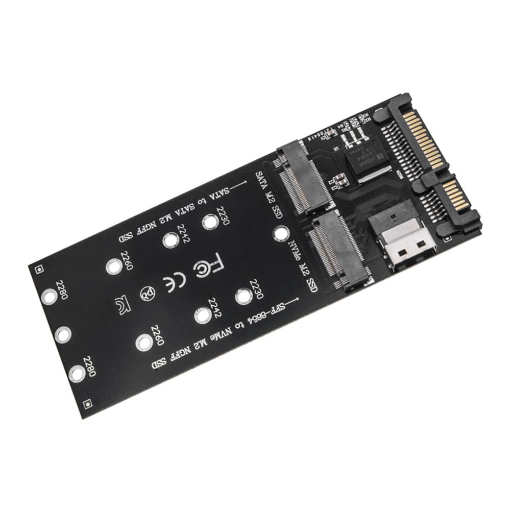 M.2 To SATA Adapter SFF-8654 To M2 NVME SSD Converter 22Pin SATA To M2 Expansion Card 2 in 1 Combo Adapter Fit for Mainboard