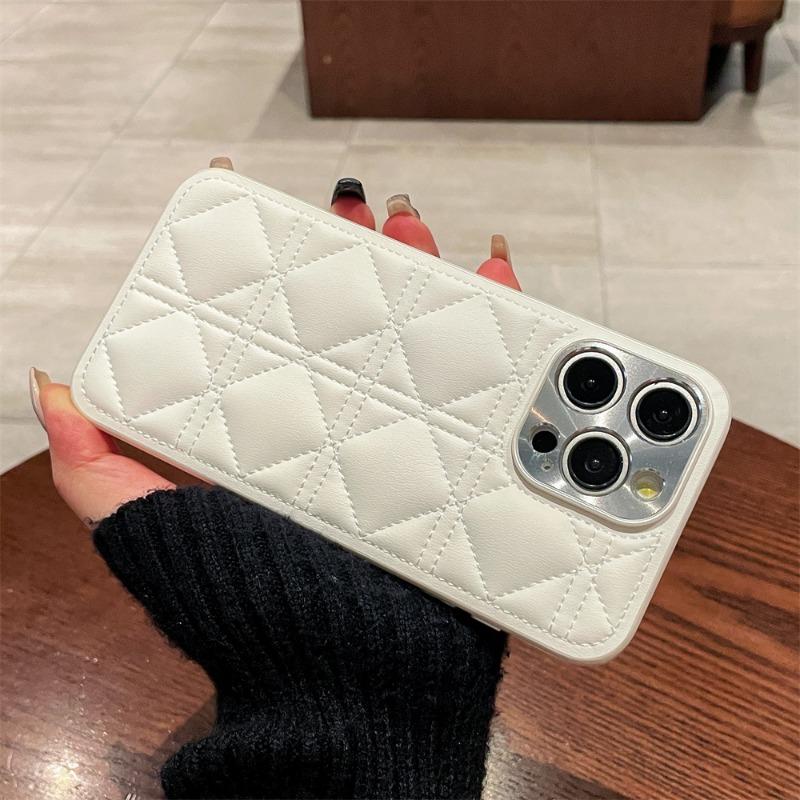 Чехол для телефона с покрытием из PU-кожи с клетчатым рисунком для iPhone 16 Plus и Pro Max