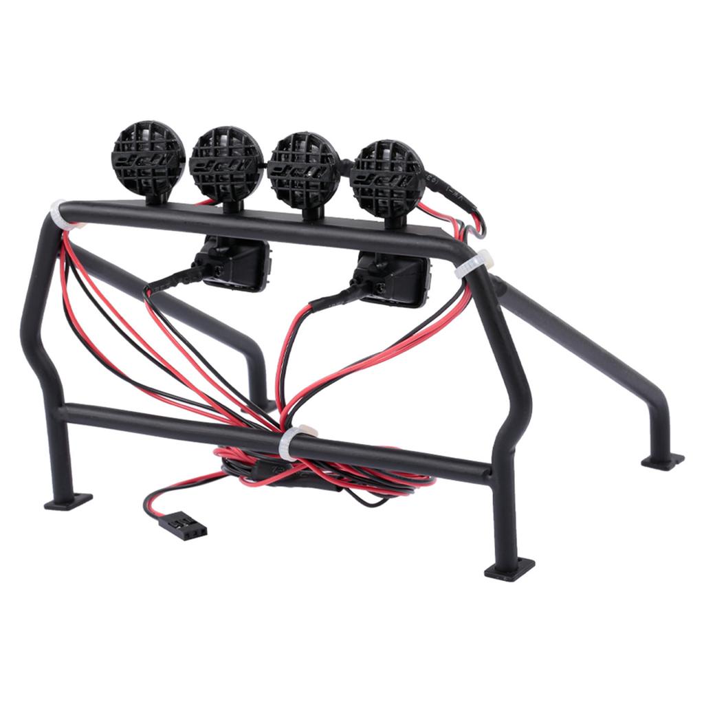 Metal Roll Cage With 6 LED Light Protective Roll Cage Bucket For 1/10 Remote Control Car Prevents Car Scratch And Damage