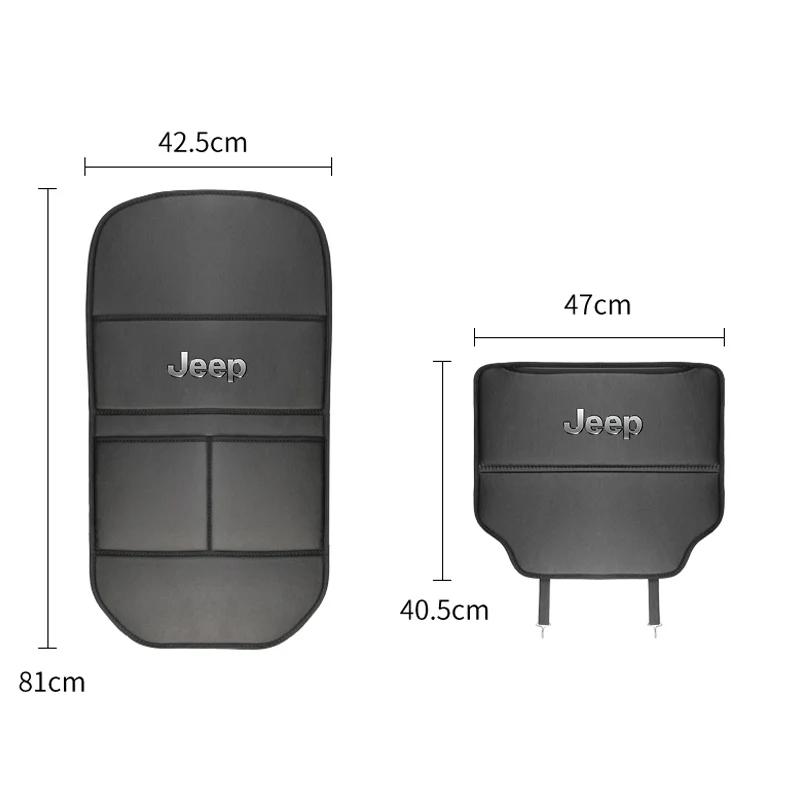 For Jeep Leather Car Anti-Kick Mats Auto Seat Back Protector Cover For Jeep Grand Cherokee Wrangler JK Gladiator Compass Rene