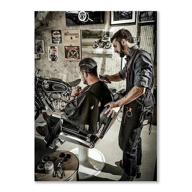 Винтажный набор холстов для парикмахерской - Трио современных эстетичных принтов для украшения салона