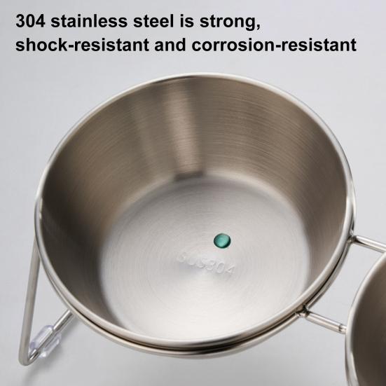 Приподнятая миска для кошек из нержавеющей стали, наклонная приподнятая миска для кошек с металлической подставкой