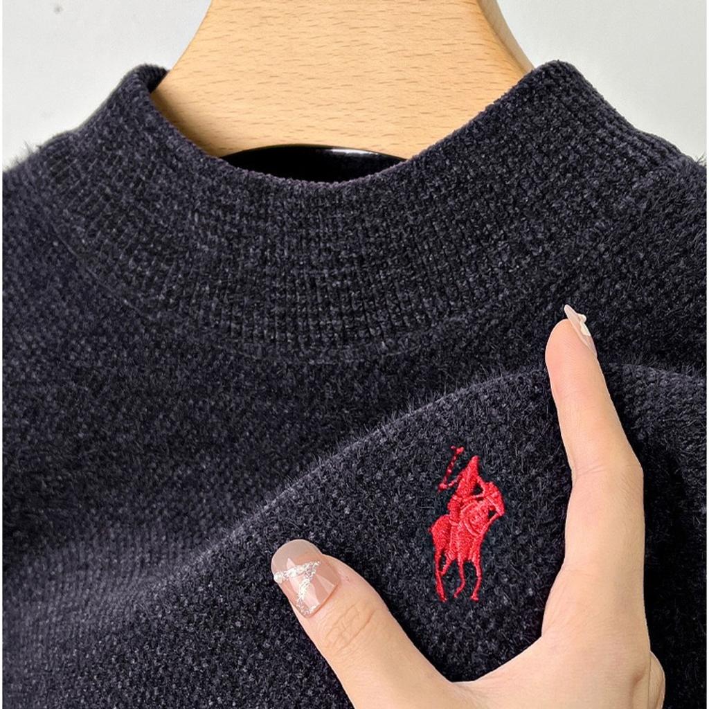 STORN High End Brand Velvet Sweater Men's New Designer Fashion Embroidery Winter Thick Warm Round Neck Knitted Pullover